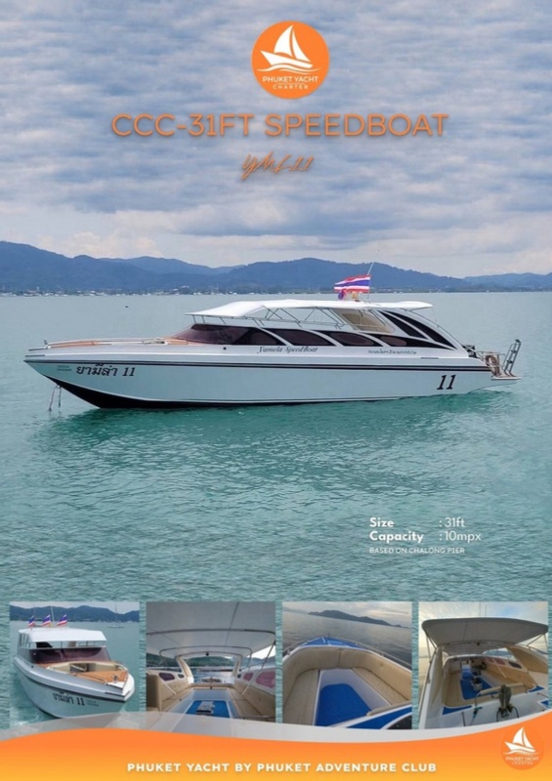 31 ft. Private Speedboat · Private Speedboat (Twin Suzuki 200) - Exterior Sailing