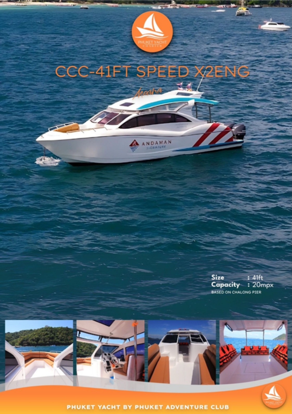 41 ft. Private Premium Speedboat (Twin Engine) - Exterior Sailing